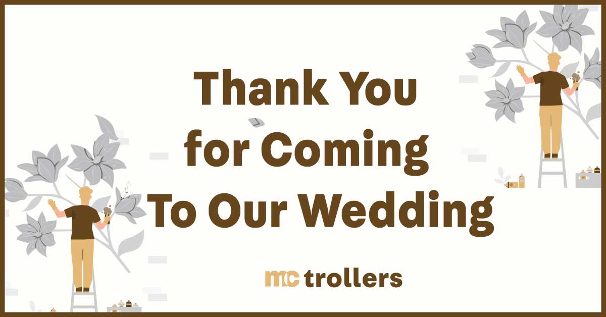 thank you for coming to our wedding